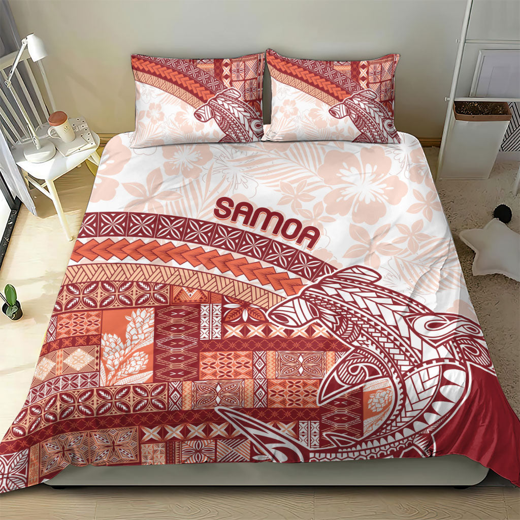 Samoa Mamanu Siapo Crimson Bedding Set Tatau Malie