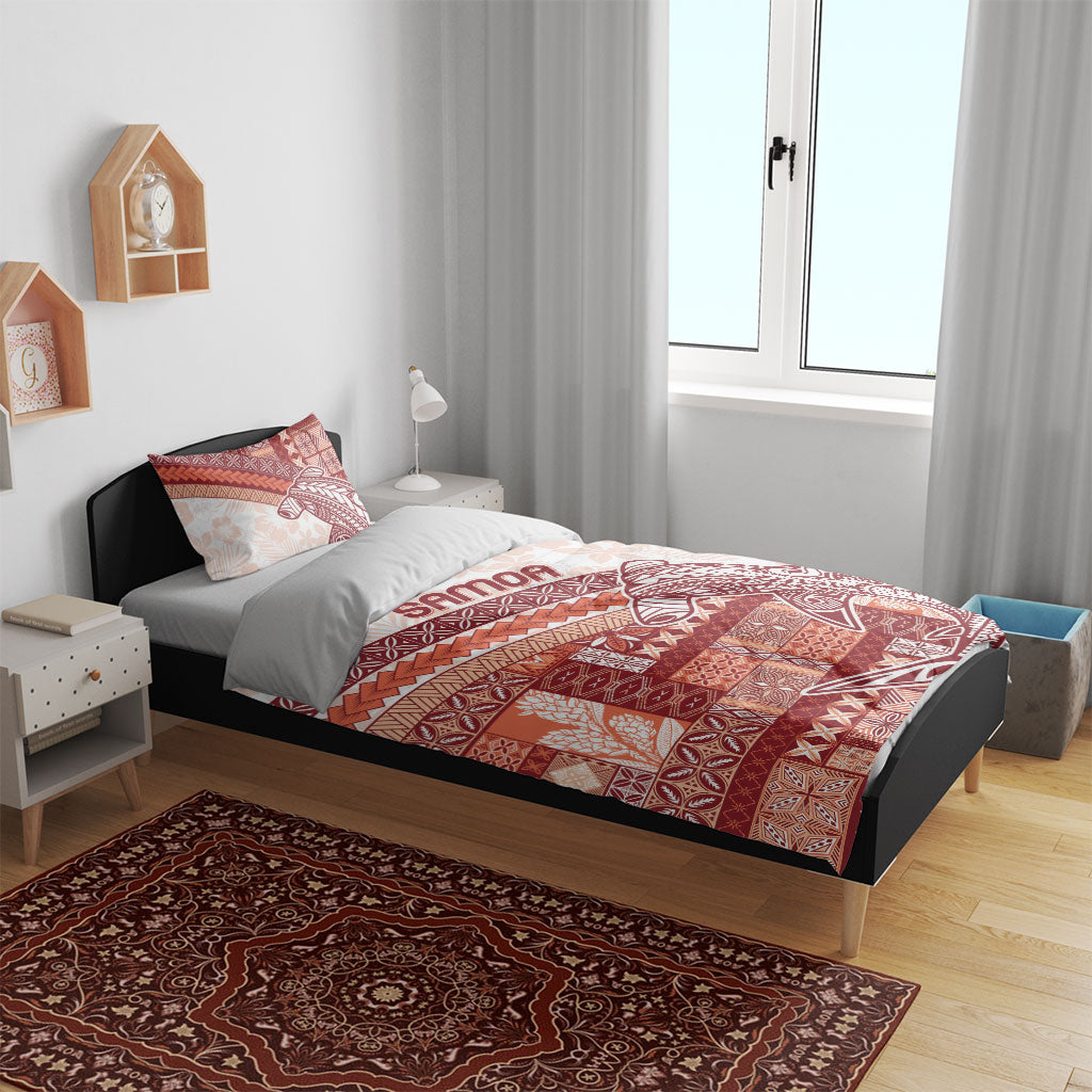 Samoa Mamanu Siapo Crimson Bedding Set Tatau Malie
