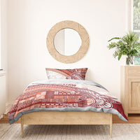 Samoa Mamanu Siapo Crimson Bedding Set Tatau Malie