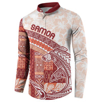 Samoa Mamanu Siapo Crimson Button Sweatshirt Tatau Malie