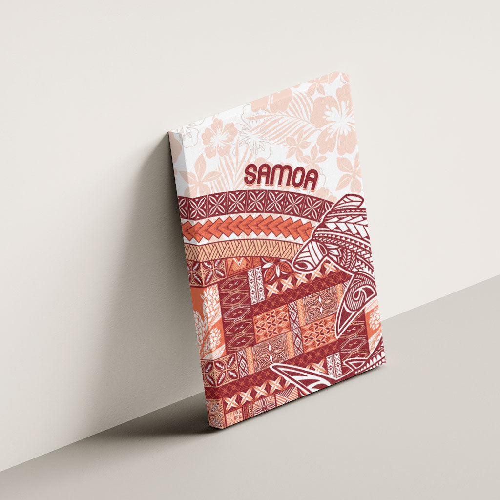 Samoa Mamanu Siapo Crimson Canvas Wall Art Tatau Malie