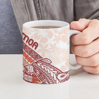 Samoa Mamanu Siapo Crimson Ceramic Mug Tatau Malie