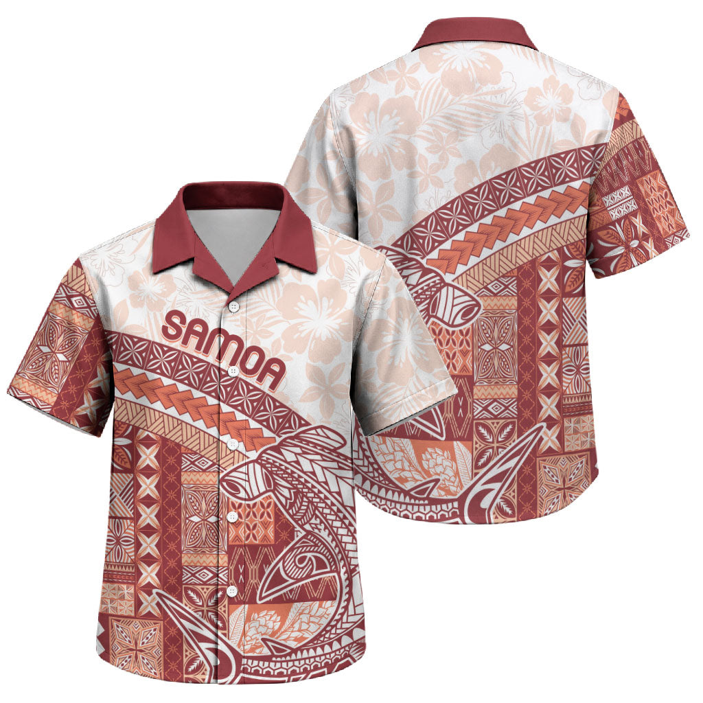 Samoa Mamanu Siapo Crimson Family Matching Off Shoulder Maxi Dress and Hawaiian Shirt Tatau Malie