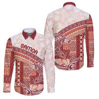 Samoa Mamanu Siapo Crimson Family Matching Off Shoulder Short Dress and Hawaiian Shirt Tatau Malie