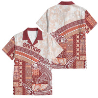 Samoa Mamanu Siapo Crimson Family Matching Puletasi and Hawaiian Shirt Tatau Malie