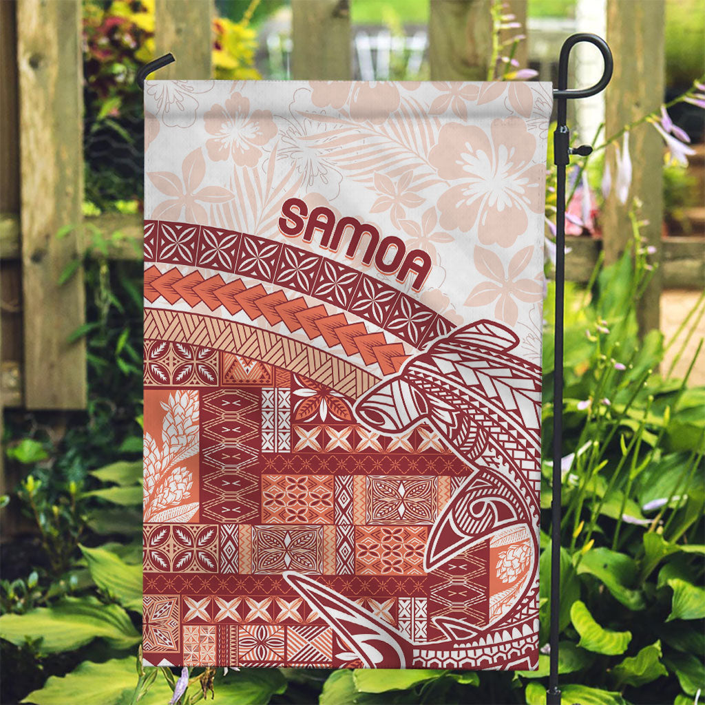Samoa Mamanu Siapo Crimson Garden Flag Tatau Malie