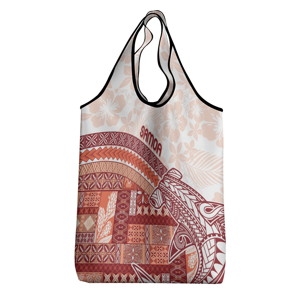 Samoa Mamanu Siapo Crimson Grocery Bag Tatau Malie