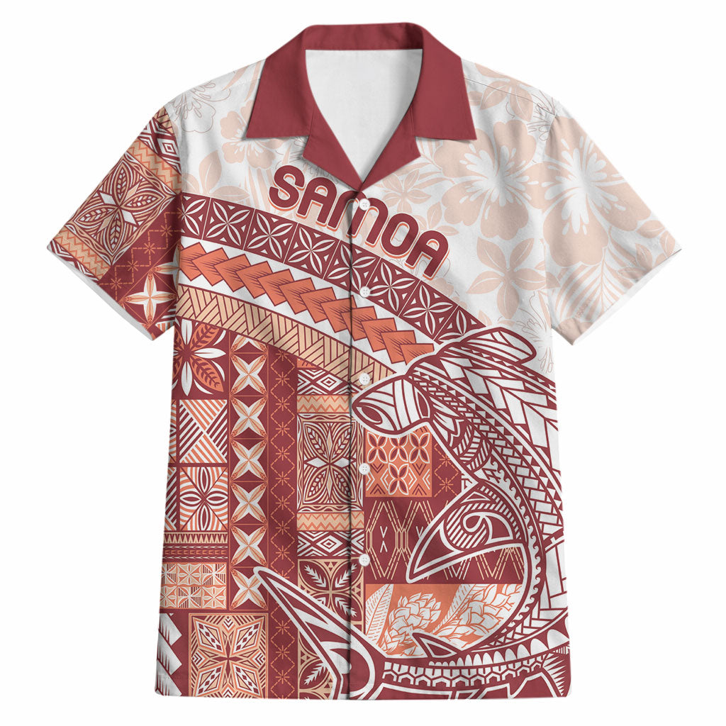 Samoa Mamanu Siapo Crimson Hawaiian Shirt Tatau Malie