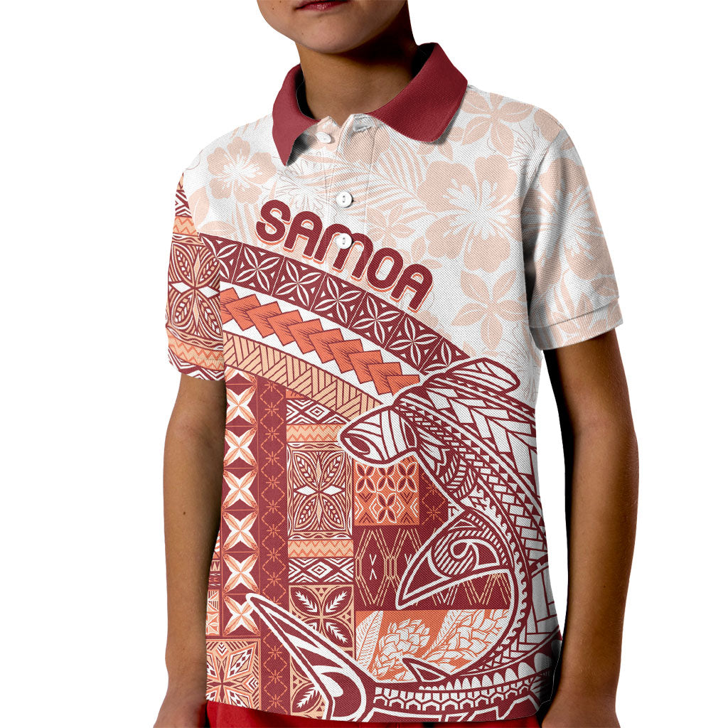 Samoa Mamanu Siapo Crimson Kid Polo Shirt Tatau Malie