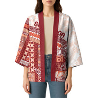 Samoa Mamanu Siapo Crimson Kimono Tatau Malie