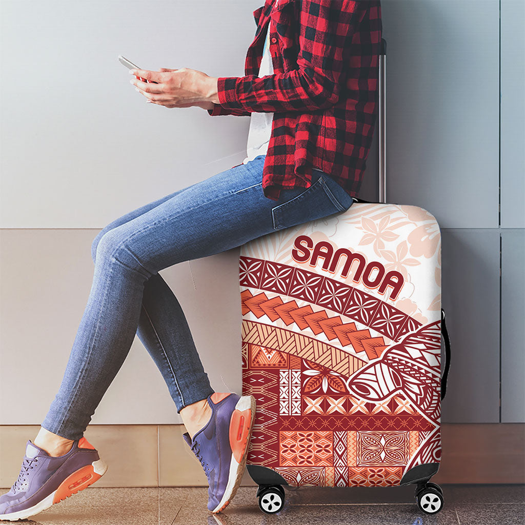 Samoa Mamanu Siapo Crimson Luggage Cover Tatau Malie