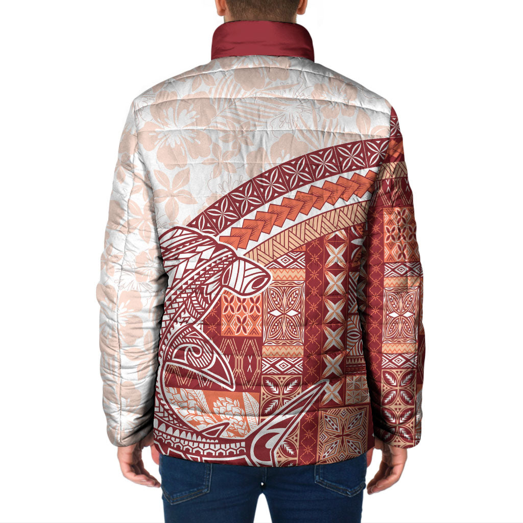 Samoa Mamanu Siapo Crimson Padded Jacket Tatau Malie
