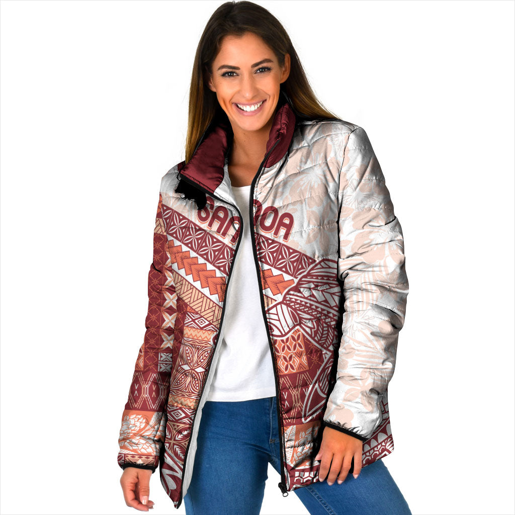 Samoa Mamanu Siapo Crimson Padded Jacket Tatau Malie