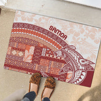 Samoa Mamanu Siapo Crimson Rubber Doormat Tatau Malie