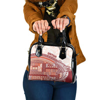 Samoa Mamanu Siapo Crimson Shoulder Handbag Tatau Malie