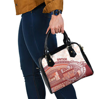 Samoa Mamanu Siapo Crimson Shoulder Handbag Tatau Malie