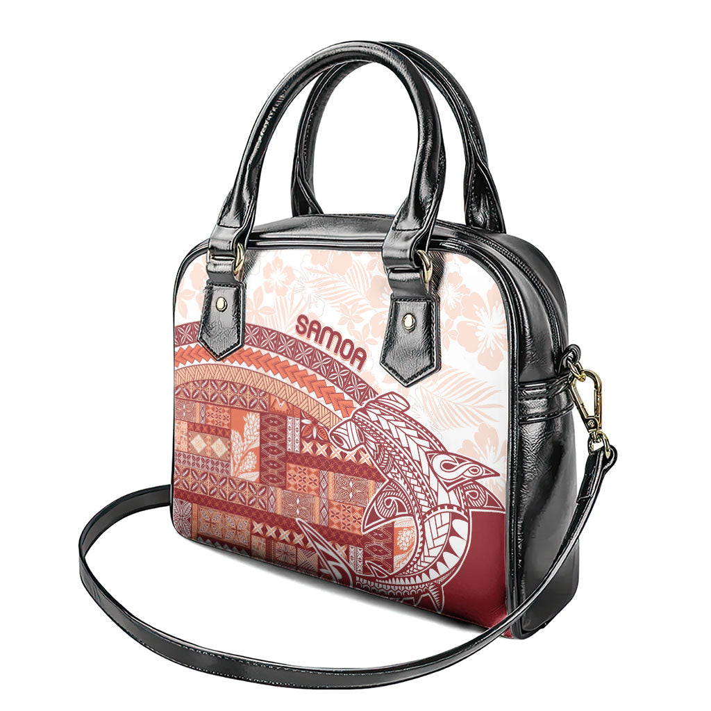 Samoa Mamanu Siapo Crimson Shoulder Handbag Tatau Malie