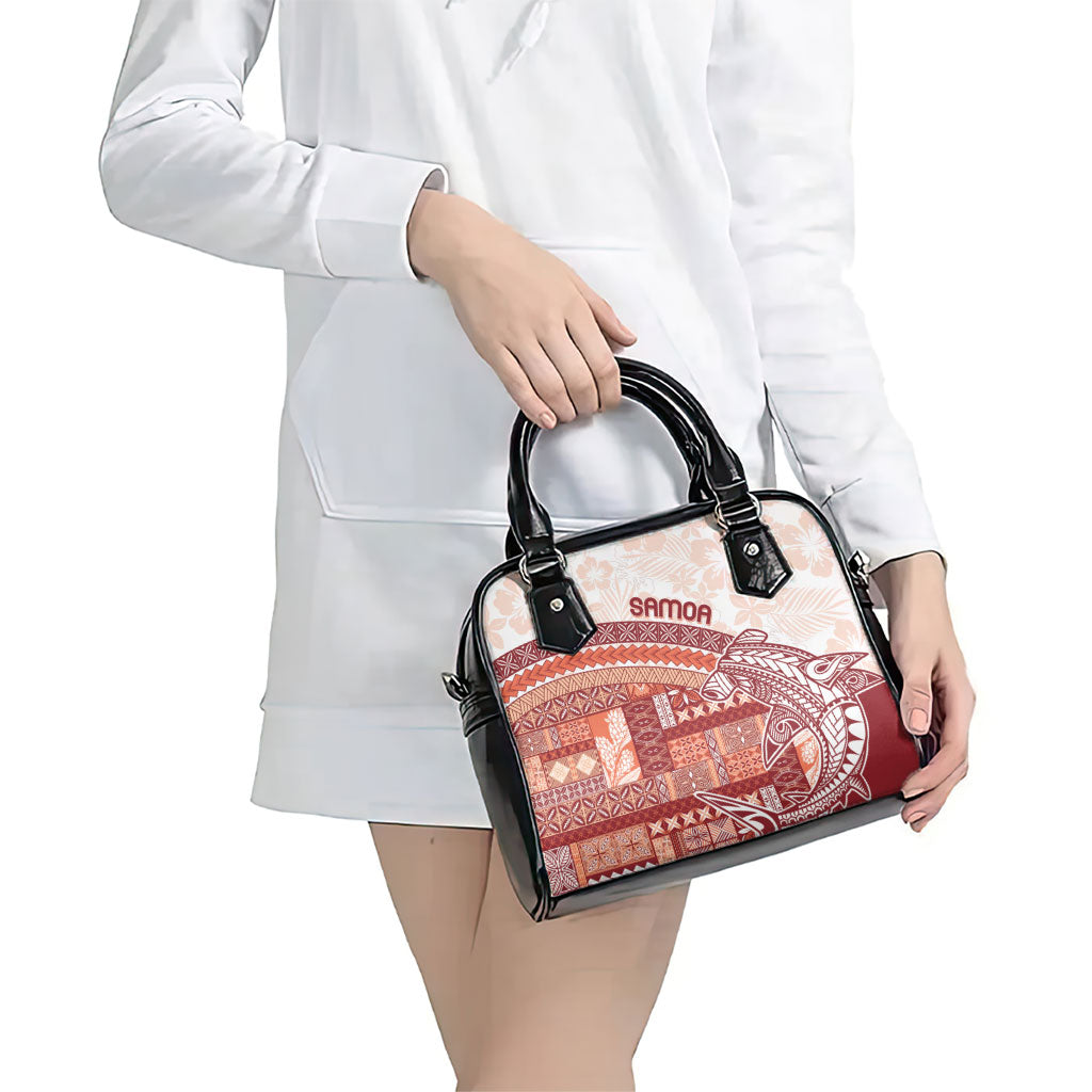 Samoa Mamanu Siapo Crimson Shoulder Handbag Tatau Malie