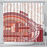 Samoa Mamanu Siapo Crimson Shower Curtain Tatau Malie