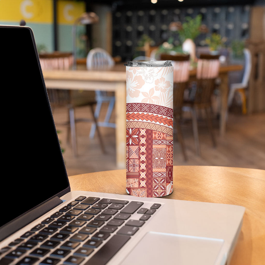 Samoa Mamanu Siapo Crimson Skinny Tumbler Tatau Malie