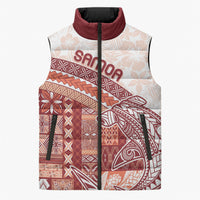 Samoa Mamanu Siapo Crimson Sleeveless Puffer Jacket Tatau Malie