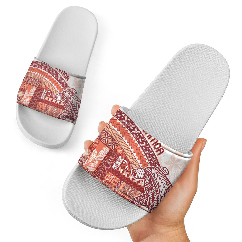 Samoa Mamanu Siapo Crimson Slide Sandals Tatau Malie