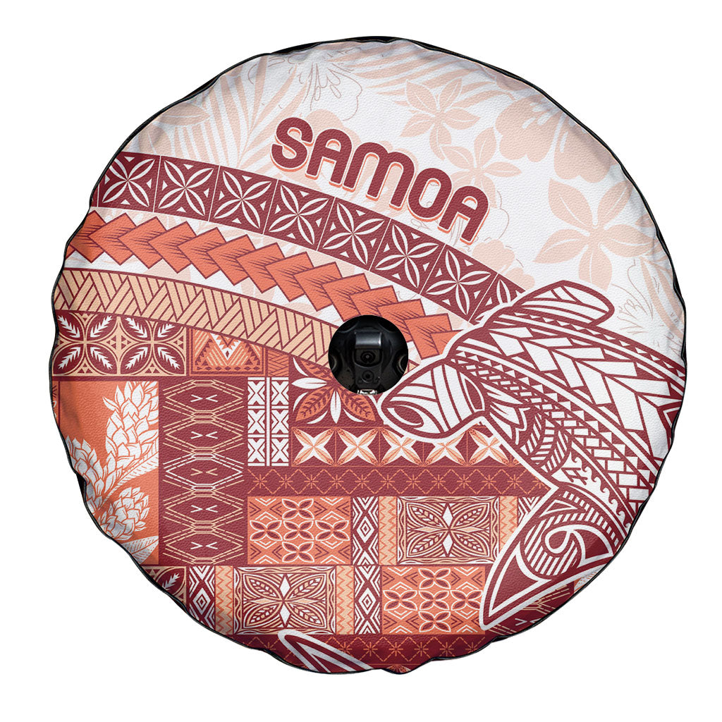 Samoa Mamanu Siapo Crimson Spare Tire Cover Tatau Malie