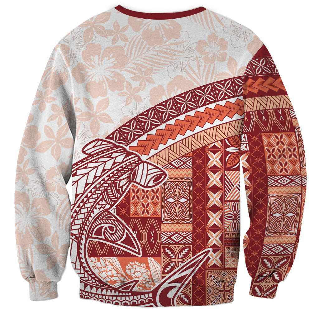 Samoa Mamanu Siapo Crimson Sweatshirt Tatau Malie