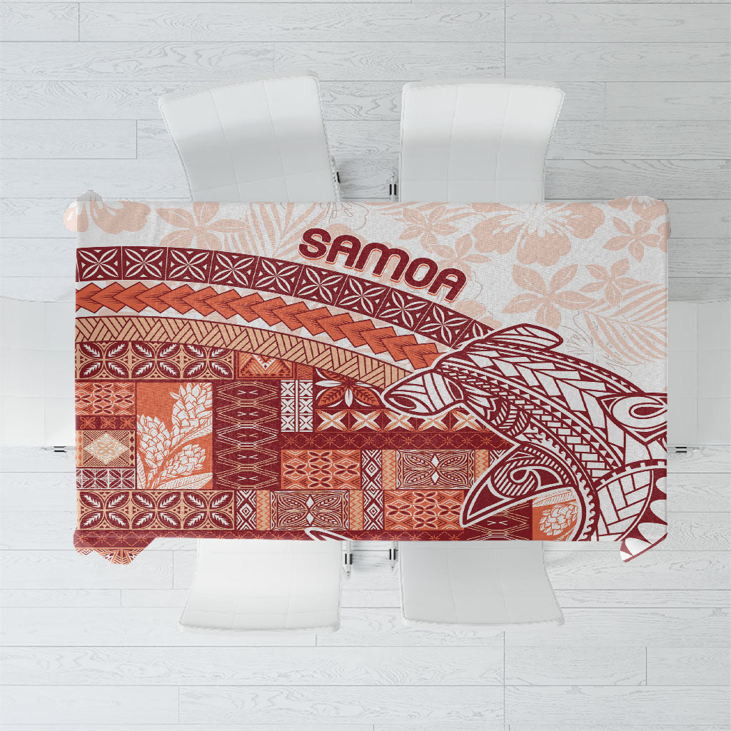 Samoa Mamanu Siapo Crimson Tablecloth Tatau Malie