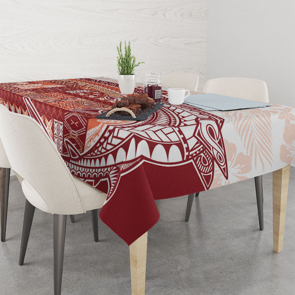 Samoa Mamanu Siapo Crimson Tablecloth Tatau Malie