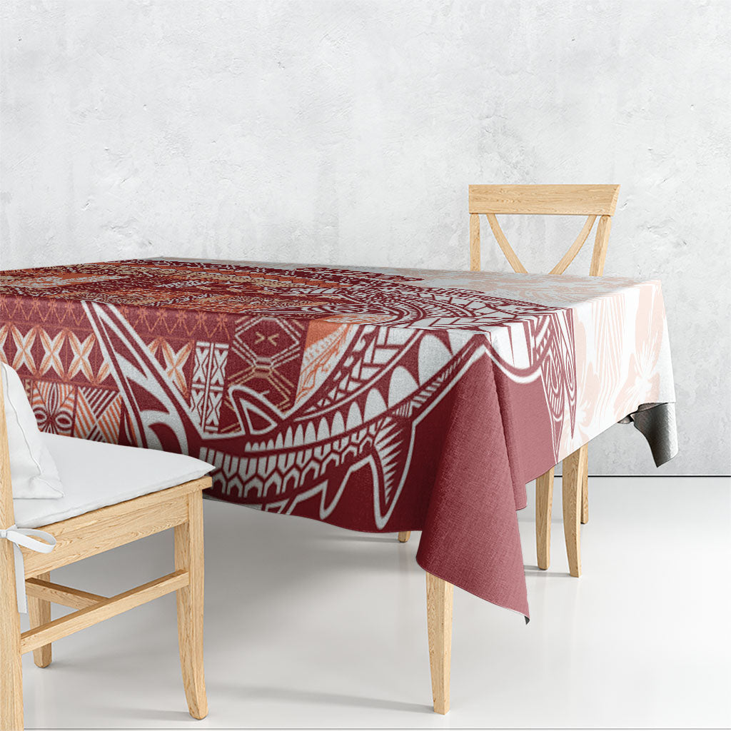 Samoa Mamanu Siapo Crimson Tablecloth Tatau Malie