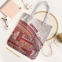 Samoa Mamanu Siapo Crimson Tote Bag Tatau Malie