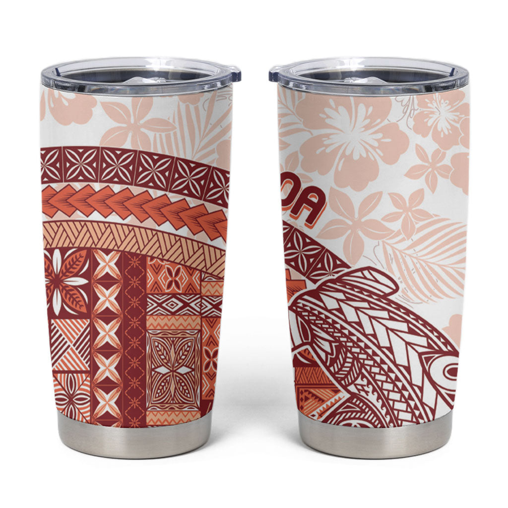 Samoa Mamanu Siapo Crimson Tumbler Cup Tatau Malie