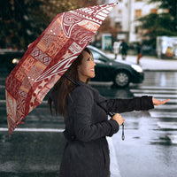Samoa Mamanu Siapo Crimson Umbrella Tatau Malie