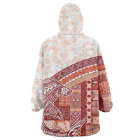 Samoa Mamanu Siapo Crimson Wearable Blanket Hoodie Tatau Malie