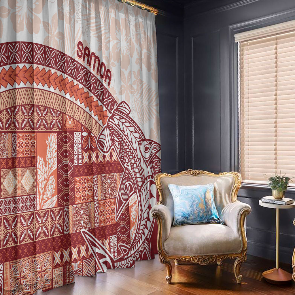Samoa Mamanu Siapo Crimson Window Curtain Tatau Malie