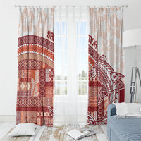 Samoa Mamanu Siapo Crimson Window Curtain Tatau Malie