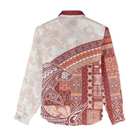 Samoa Mamanu Siapo Crimson Women Casual Shirt Tatau Malie