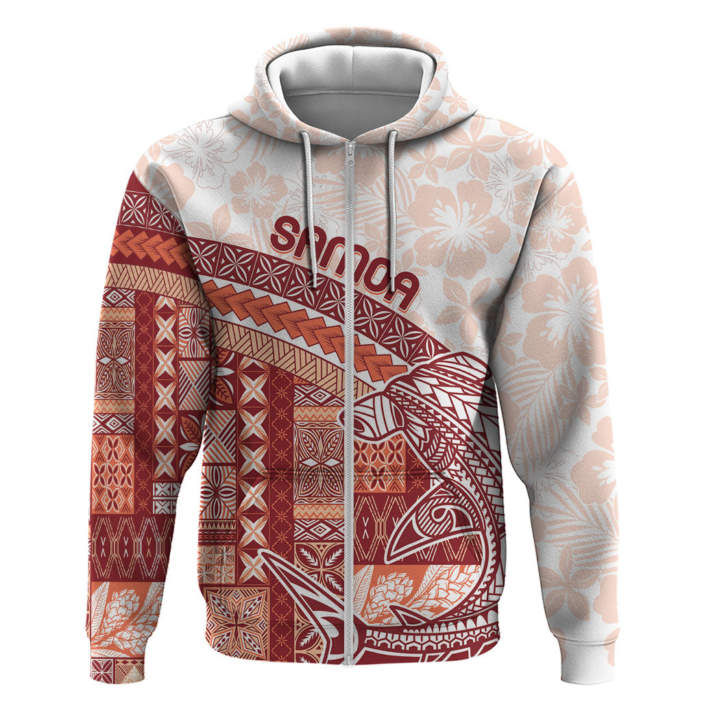 Samoa Mamanu Siapo Crimson Zip Hoodie Tatau Malie