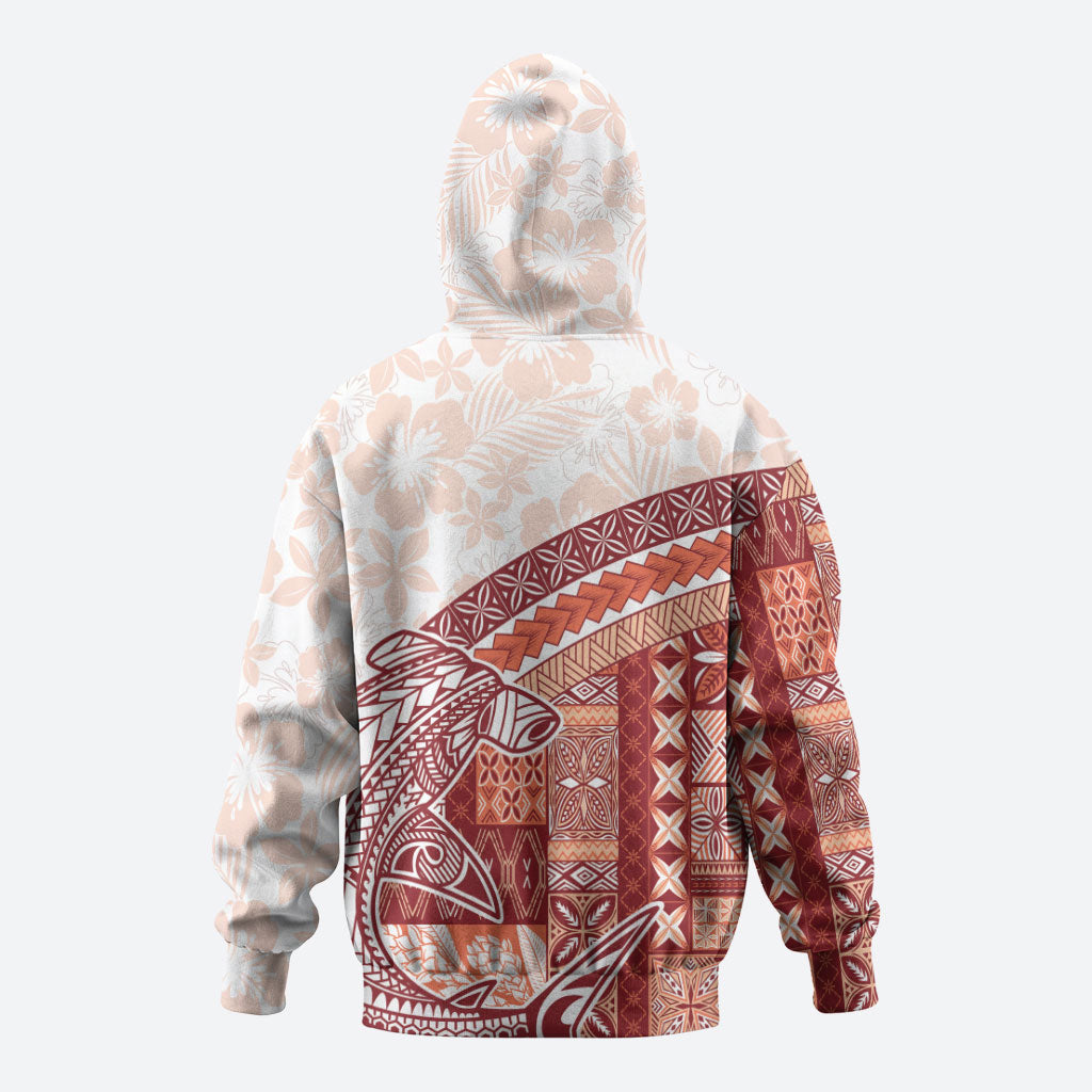 Samoa Mamanu Siapo Crimson Zip Hoodie Tatau Malie