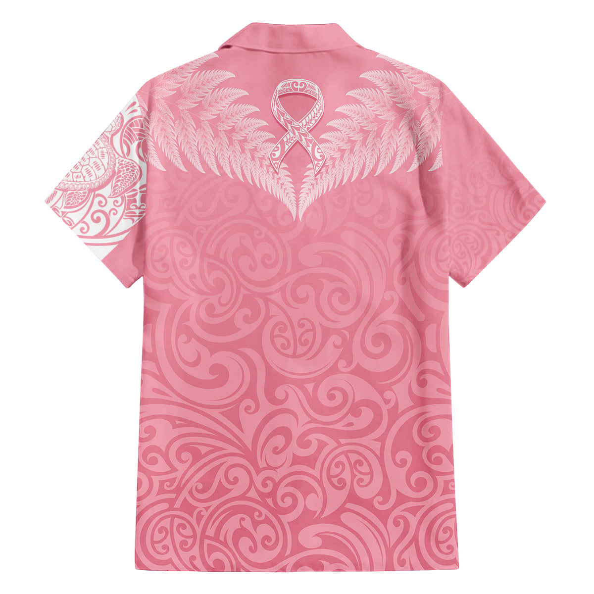 Personalised New Zealand Family Matching Summer Maxi Dress and Hawaiian Shirt Pink Ribbon Tattoo Mix Silver Fern LT7 - Polynesian Pride