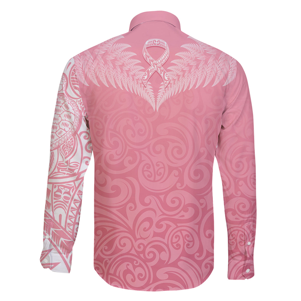 Personalised New Zealand Family Matching Summer Maxi Dress and Hawaiian Shirt Pink Ribbon Tattoo Mix Silver Fern LT7 - Polynesian Pride