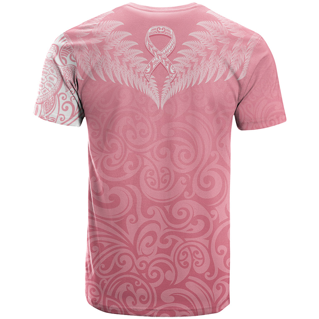 Personalised New Zealand T Shirt Pink Ribbon Tattoo Mix Silver Fern LT7 - Polynesian Pride