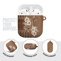 Tonga Ngatu Kupesi Brown Tapa AirPods Case Koe Otua Mo Tonga Ko Hoku Tofia LT7 - Polynesian Pride