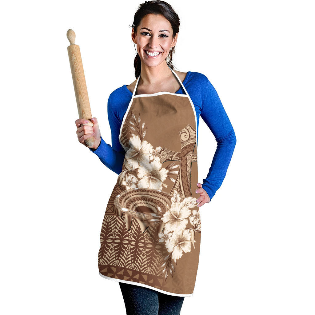 Tonga Ngatu Kupesi Brown Tapa Apron Koe Otua Mo Tonga Ko Hoku Tofia LT7 - Polynesian Pride