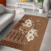 Tonga Ngatu Kupesi Brown Tapa Area Rug Koe Otua Mo Tonga Ko Hoku Tofia LT7 - Polynesian Pride