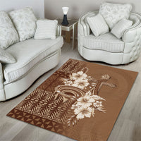 Tonga Ngatu Kupesi Brown Tapa Area Rug Koe Otua Mo Tonga Ko Hoku Tofia LT7 - Polynesian Pride