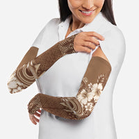 Tonga Ngatu Kupesi Brown Tapa Arm Sleeves Koe Otua Mo Tonga Ko Hoku Tofia LT7 - Polynesian Pride