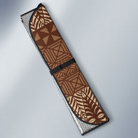 Tonga Ngatu Kupesi Brown Tapa Auto Sun Shade Koe Otua Mo Tonga Ko Hoku Tofia LT7 - Polynesian Pride
