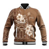 Tonga Ngatu Kupesi Brown Tapa Baseball Jacket Koe Otua Mo Tonga Ko Hoku Tofia LT7 Unisex Mocha - Polynesian Pride